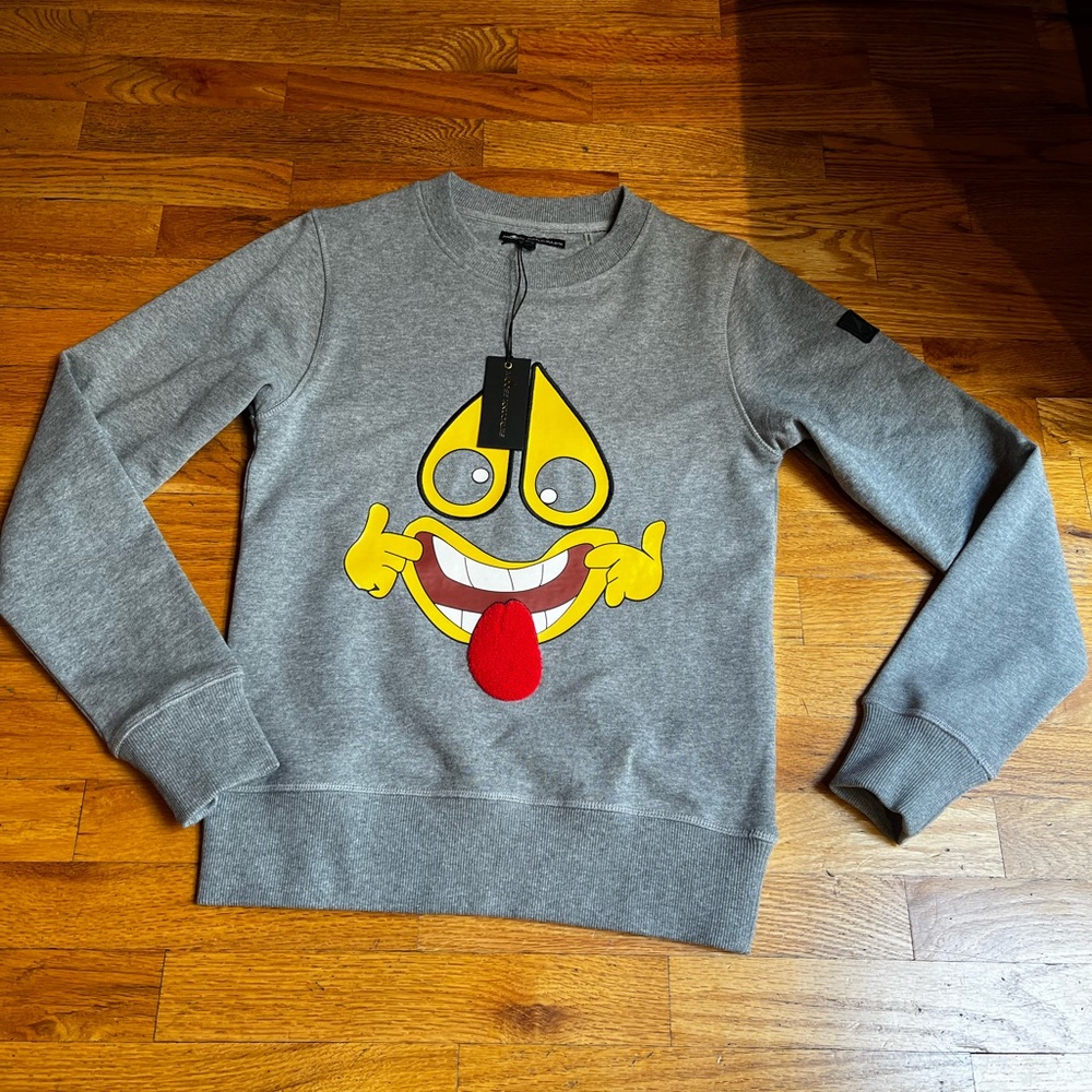 Moose Knuckles Gotcha Gray and Yellow cotton Graphic Sweatshirt